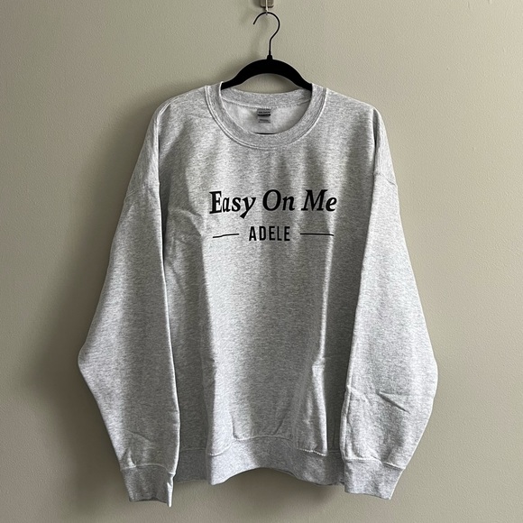 Gildan Tops - “Easy On Me” by Adele Grey Crewneck Sweatshirt